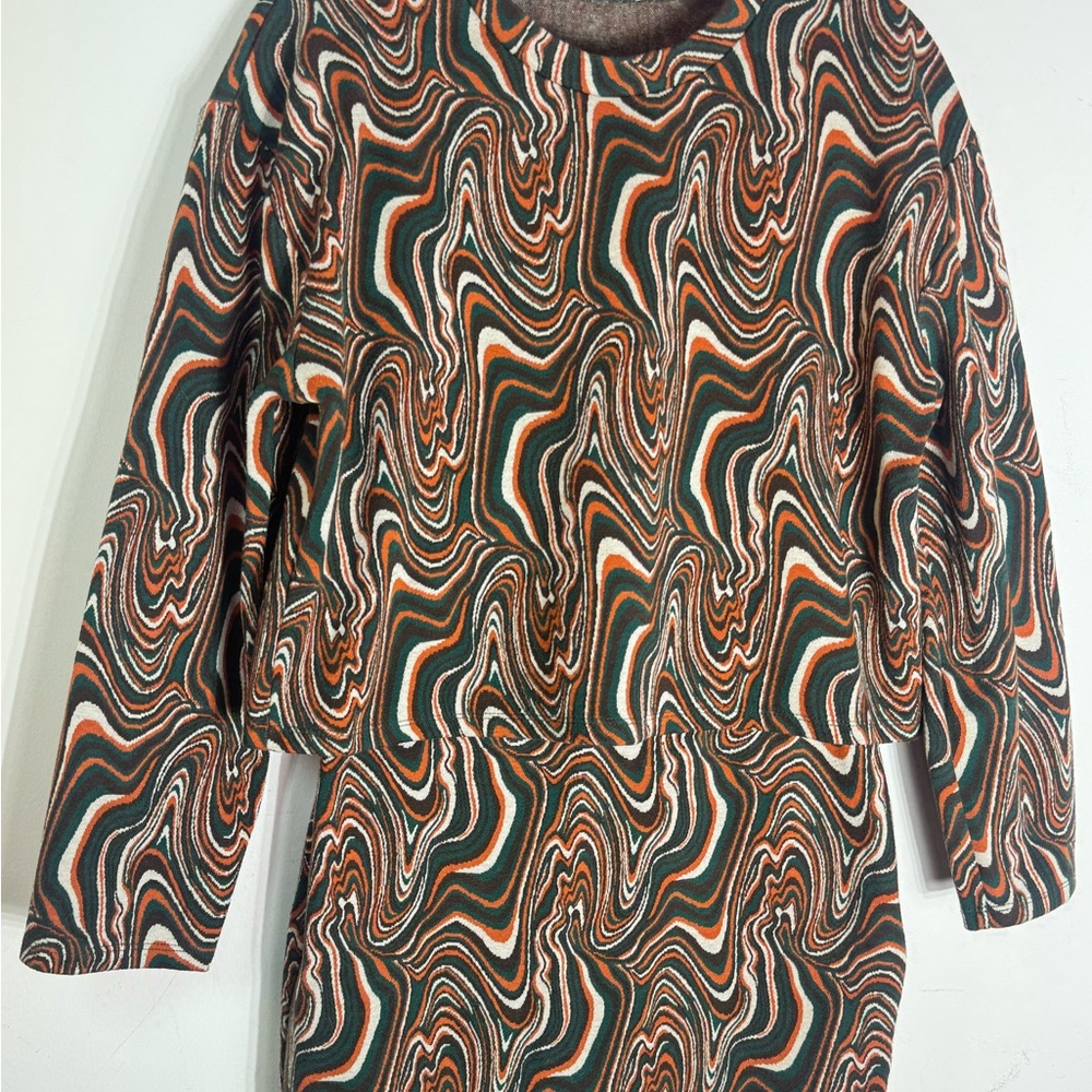 Zara Jacquard sweater Co-Ord set top and mini skirt set size Medium - Picture 6 of 11